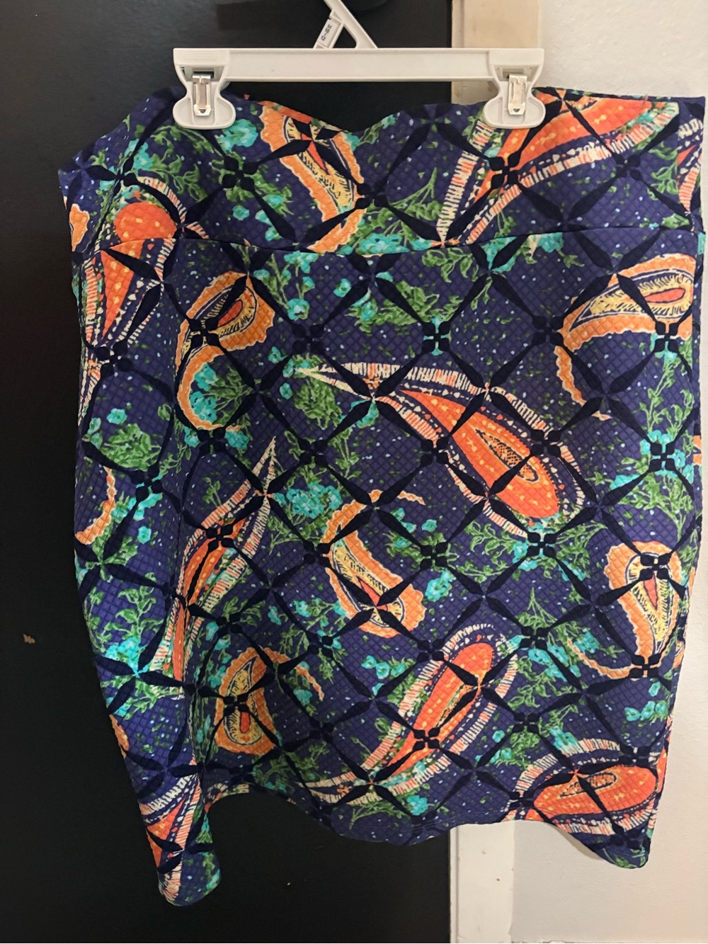 LulaRoe Skirt,Navy Floral-Print Quilted Skirt